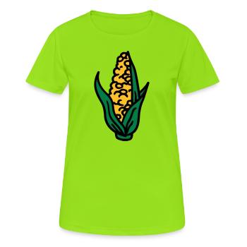 Corn maïs maïs corncob - T-shirt respirant Femme - vert néon - Devant - AI Model Female 172 dark (172cm)