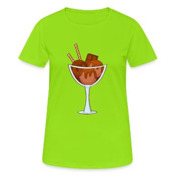 Crème glacée, crème glacée, crème glacée, crème glacée, boule, crème glacée, sundae - T-shirt respirant Femme - vert néon - Devant - AI Model Female 172 dark (172cm)