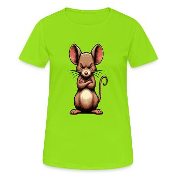 Rat, rat, propriétaire de rats, amoureux des rats, - T-shirt respirant Femme - vert néon - Devant - AI Model Female 172 dark (172cm)