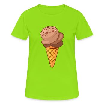 Crème glacée, crème glacée, crème glacée, crème glacée, boule, crème glacée, sundae - T-shirt respirant Femme - vert néon - Devant - AI Model Female 172 dark (172cm)