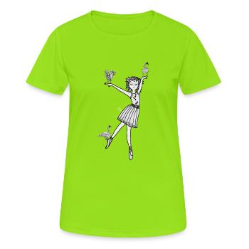 Tanzen verzaubert die Welt- Die Hüter von Orbis - Frauen T-Shirt atmungsaktiv - Neongrün - Vorne - AI Model Female 172 dark (172cm)