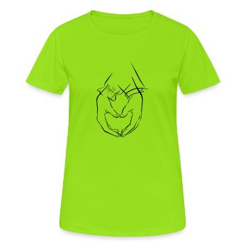 Amoureux - T-shirt respirant Femme - vert néon - Devant - AI Model Female 172 dark (172cm)