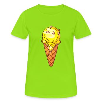 Crème glacée, crème glacée, crème glacée, crème glacée, boule, crème glacée, sundae - T-shirt respirant Femme - vert néon - Devant - AI Model Female 172 dark (172cm)