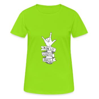 Traduction Approximative #2 - T-shirt respirant Femme - vert néon - Devant - AI Model Female 172 dark (172cm)