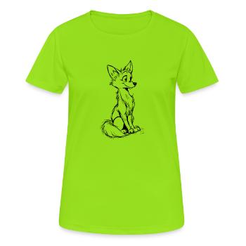 Schöner lustiger Fuchs - Frauen T-Shirt atmungsaktiv - Neongrün - Vorne - AI Model Female 172 dark (172cm)