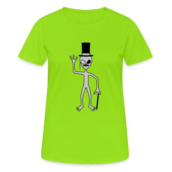 Sir Alien vagues amicales - T-shirt respirant Femme - vert néon - Devant - AI Model Female 172 dark (172cm)