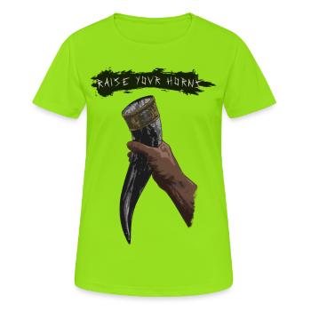 Raise your Horns - Raise your horns! - Women's Breathable T-Shirt - neon green - Front - AI Model Female 172 dark (172cm)