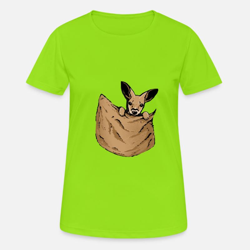 Kangaroo belly bag - Women's Breathable T-Shirt - neon green