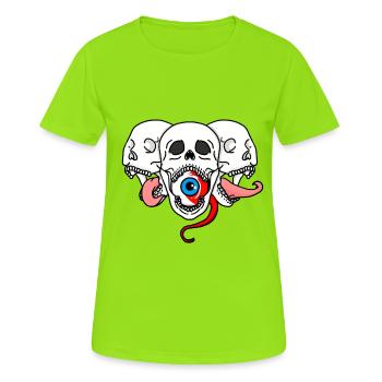 Tri-skull - Women's Breathable T-Shirt - neon green - Front - AI Model Female 172 dark (172cm)