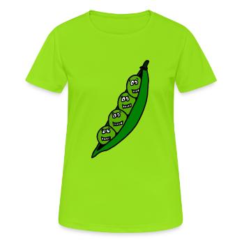 Pois pod enfants mignons mignon cadeau drôle - T-shirt respirant Femme - vert néon - Devant - AI Model Female 172 dark (172cm)