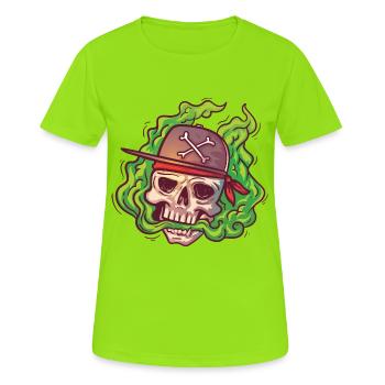 VAPE skull with cap - Women's Breathable T-Shirt - neon green - Front - AI Model Female 172 dark (172cm)