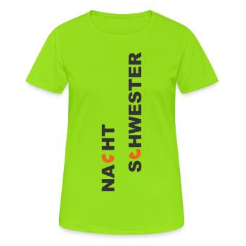 KatzenAugen (Sister-Edition) - Frauen T-Shirt atmungsaktiv - Neongrün - Vorne - AI Model Female 172 dark (172cm)