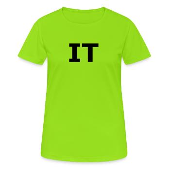 Nerdy design "IT" - Women's Breathable T-Shirt - neon green - Front - AI Model Female 172 dark (172cm)