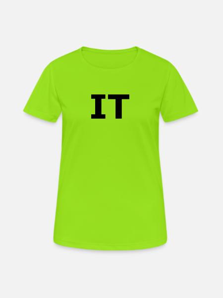 Nerdy Design "IT" - Frauen T-Shirt atmungsaktiv - Neongrün