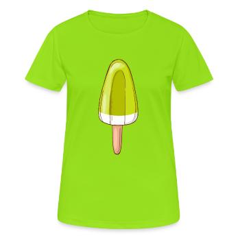 Crème glacée, crème glacée, crème glacée, crème glacée, boule, crème glacée, sundae - T-shirt respirant Femme - vert néon - Devant - AI Model Female 172 dark (172cm)