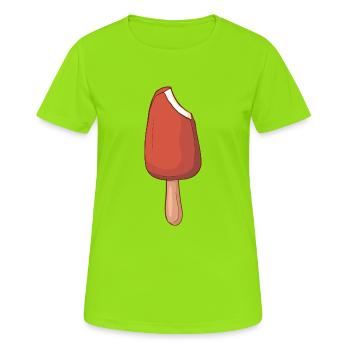 Crème glacée, crème glacée, crème glacée, crème glacée, boule, crème glacée, sundae - T-shirt respirant Femme - vert néon - Devant - AI Model Female 172 dark (172cm)