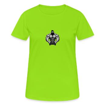 Muscles de combattant de bodybuilder - T-shirt respirant Femme - vert néon - Devant - AI Model Female 172 dark (172cm)