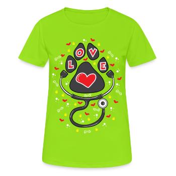 Ganz viel Liebe - Frauen T-Shirt atmungsaktiv - Neongrün - Vorne - AI Model Female 172 dark (172cm)