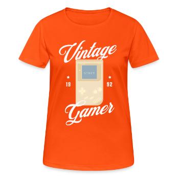 Cool Retro Vintage Gamer Motif 80s 90s - Women's Breathable T-Shirt - neon orange - Front - AI Model Female 172 dark (172cm)