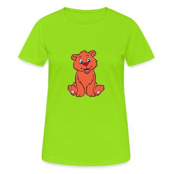 Bärenkind - Frauen T-Shirt atmungsaktiv - Neongrün - Vorne - AI Model Female 172 dark (172cm)