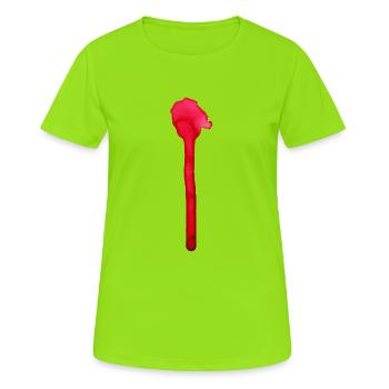 Ein verlaufender Farbklecks - Frauen T-Shirt atmungsaktiv - Neongrün - Vorne - AI Model Female 172 dark (172cm)