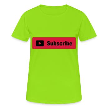 Subscribe Button - Women's Breathable T-Shirt - neon green - Front - AI Model Female 172 dark (172cm)