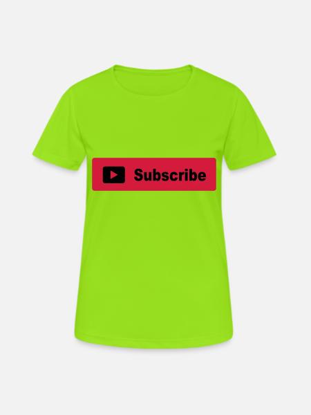Subscribe Button - Women's Breathable T-Shirt - neon green