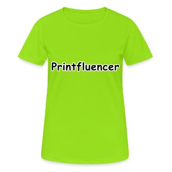 printfluencer 01 - Women's Breathable T-Shirt - neon green - Front - AI Model Female 172 dark (172cm)