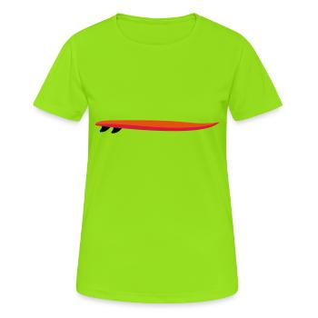 planche de surf - T-shirt respirant Femme - vert néon - Devant - AI Model Female 172 dark (172cm)