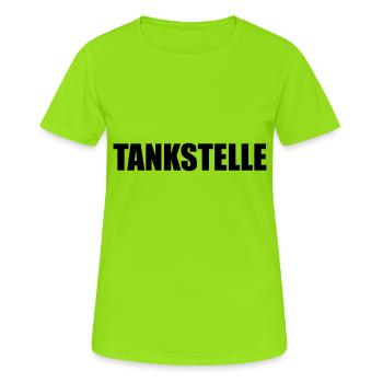 Tankstelle - Frauen T-Shirt atmungsaktiv - Neongrün - Vorne - AI Model Female 172 dark (172cm)