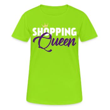 Shopping Queen - T-shirt respirant Femme - vert néon - Devant - AI Model Female 172 dark (172cm)