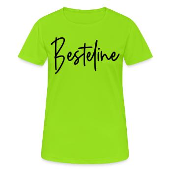 Besteline (Farbwechsel möglich) - beste Freundin - Frauen T-Shirt atmungsaktiv - Neongrün - Vorne - AI Model Female 172 dark (172cm)