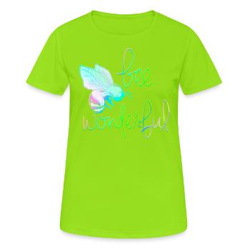 Biene - bee wonderful colorful - Frauen T-Shirt atmungsaktiv - Neongrün - Vorne - AI Model Female 172 dark (172cm)