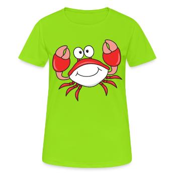 Crustacés du crabe - T-shirt respirant Femme - vert néon - Devant - AI Model Female 172 dark (172cm)