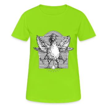 Le coq de Vitruve - T-shirt respirant Femme - vert néon - Devant - AI Model Female 172 dark (172cm)