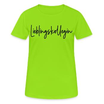 Lieblingskollegin - Frauen T-Shirt atmungsaktiv - Neongrün - Vorne - AI Model Female 172 dark (172cm)