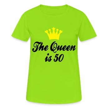 50e anniversaire - T-shirt respirant Femme - vert néon - Devant - AI Model Female 172 dark (172cm)