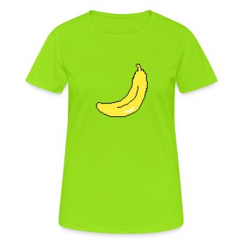 Banane Pixel Art | unisexe - T-shirt respirant Femme - vert néon - Devant - AI Model Female 172 dark (172cm)