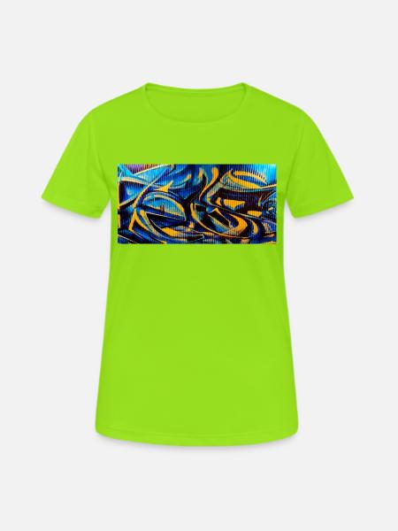 Graffiti Lisboa 2 - Frauen T-Shirt atmungsaktiv - Neongrün