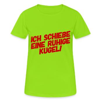 ich schiebe eine ruhige Kugel - Frauen T-Shirt atmungsaktiv - Neongrün - Vorne - AI Model Female 172 dark (172cm)