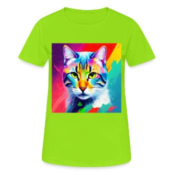 Noble Cat Oil Painting Design Oil Paints Paints Sty - Women's Breathable T-Shirt - neon green - Front - AI Model Female 172 dark (172cm)