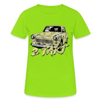  601 Monsungelb - Frauen T-Shirt atmungsaktiv - Neongrün - Vorne - AI Model Female 172 dark (172cm)