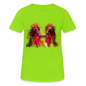 gxp woelfe hate lundi splatter aquarelle rouge - T-shirt respirant Femme - vert néon - Devant - AI Model Female 172 dark (172cm)