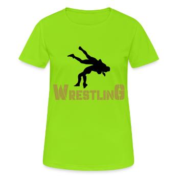 wrestling - Frauen T-Shirt atmungsaktiv - Neongrün - Vorne - AI Model Female 172 dark (172cm)