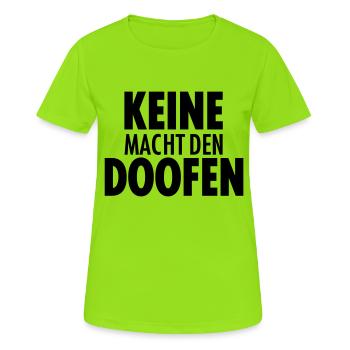 Pas le pouvoir de Doofen, c, énonciations, - T-shirt respirant Femme - vert néon - Devant - AI Model Female 172 dark (172cm)