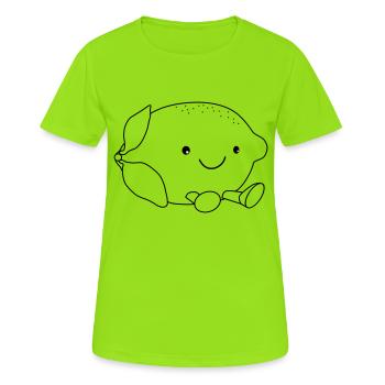 Zitrone süß - Frauen T-Shirt atmungsaktiv - Neongrün - Vorne - AI Model Female 172 dark (172cm)