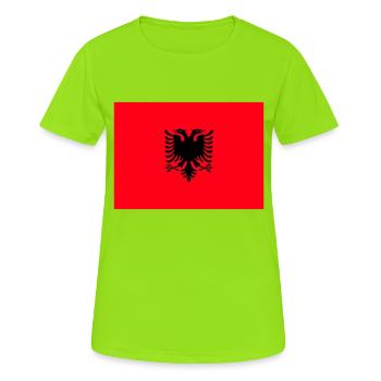 Albanien - Frauen T-Shirt atmungsaktiv - Neongrün - Vorne - AI Model Female 172 dark (172cm)