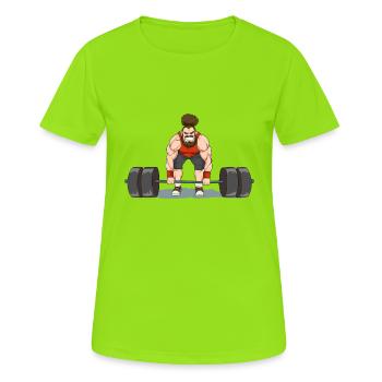 Weightlifting - Training Fitness Muscles Weights - Women's Breathable T-Shirt - neon green - Front - AI Model Female 172 dark (172cm)
