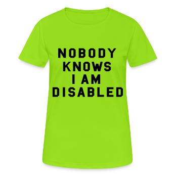 chemise de soirée d'inclusion - T-shirt respirant Femme - vert néon - Devant - AI Model Female 172 dark (172cm)