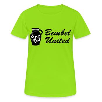 Bembel United - L’original de Francfort - T-shirt respirant Femme - vert néon - Devant - AI Model Female 172 dark (172cm)